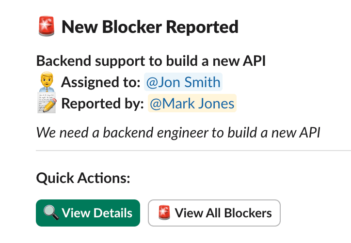 New Blocker Notification